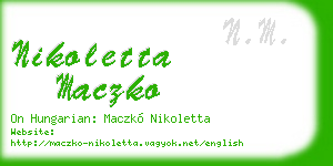 nikoletta maczko business card