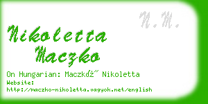 nikoletta maczko business card